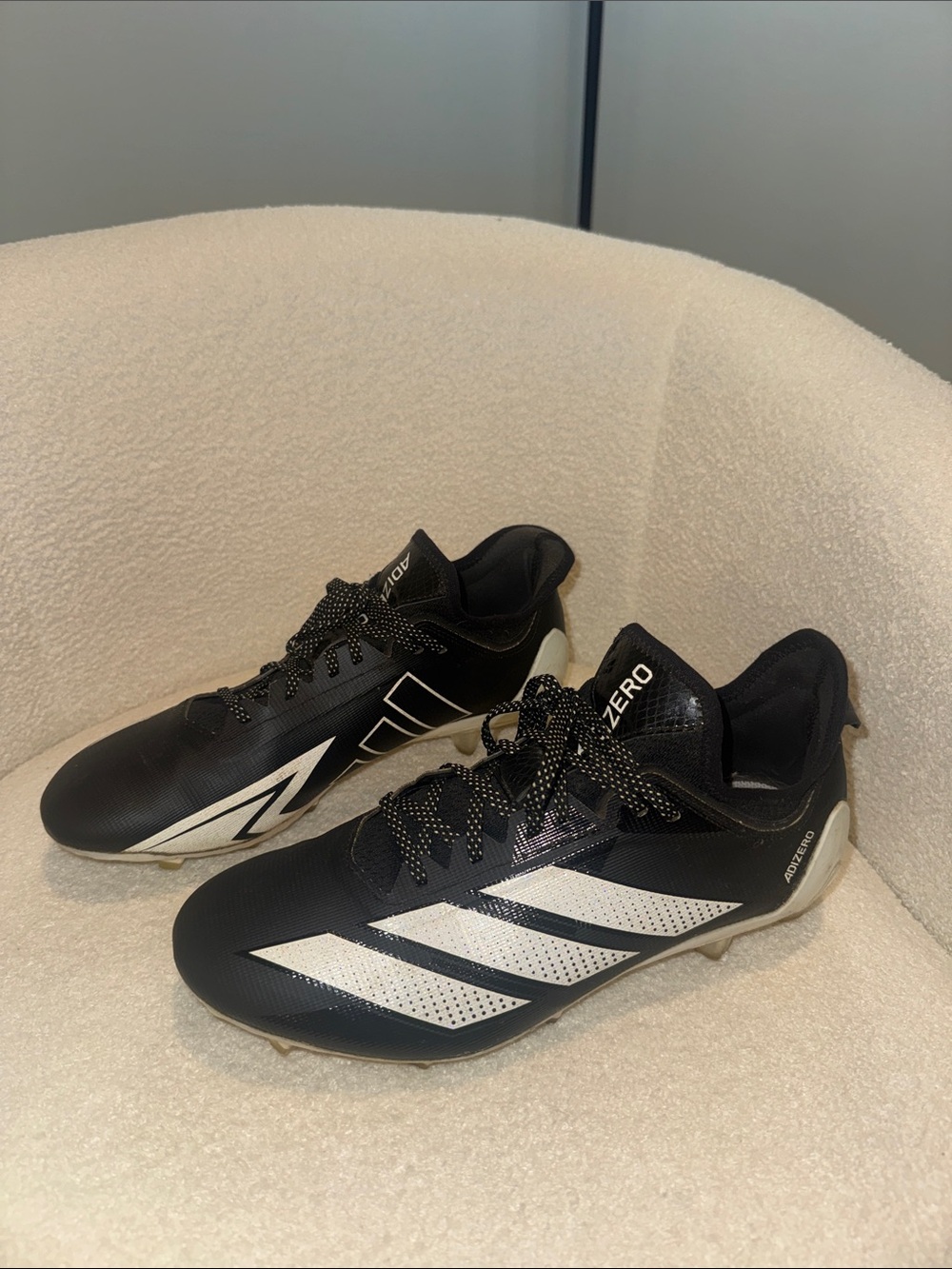 adidas Black and White Adizero Men's Football 🏈 Cleats